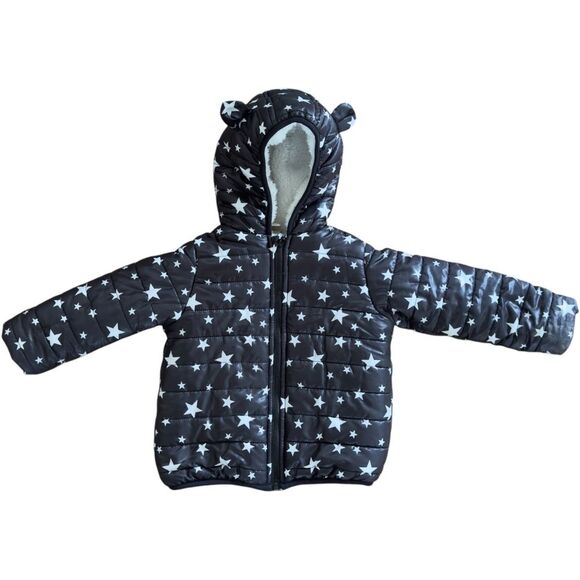 First Impressions Toddler Kids Star Print Winter Puffer Coat. 18 Months. - Picture 2 of 6